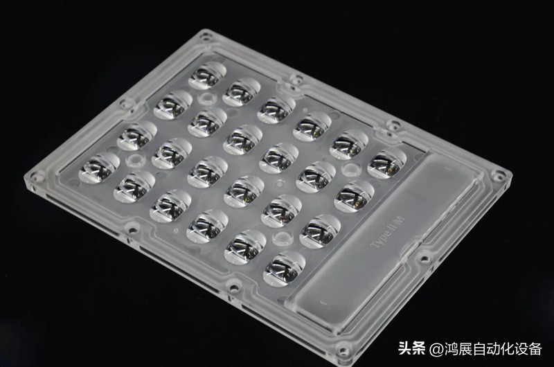 LED透镜粘铝基板自动点胶工艺_鸿展视觉喷射点胶机_diode