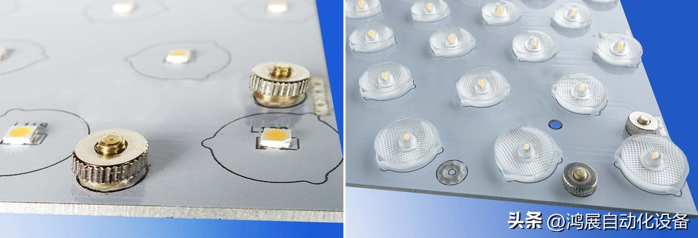 鸿展视觉喷射点胶机_diode_LED透镜粘铝基板自动点胶工艺